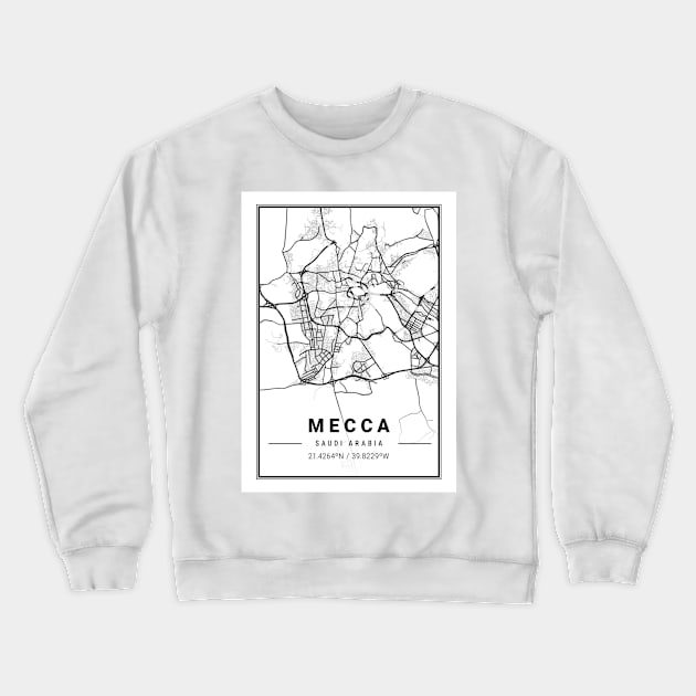 Mecca Light City Map Crewneck Sweatshirt by tienstencil